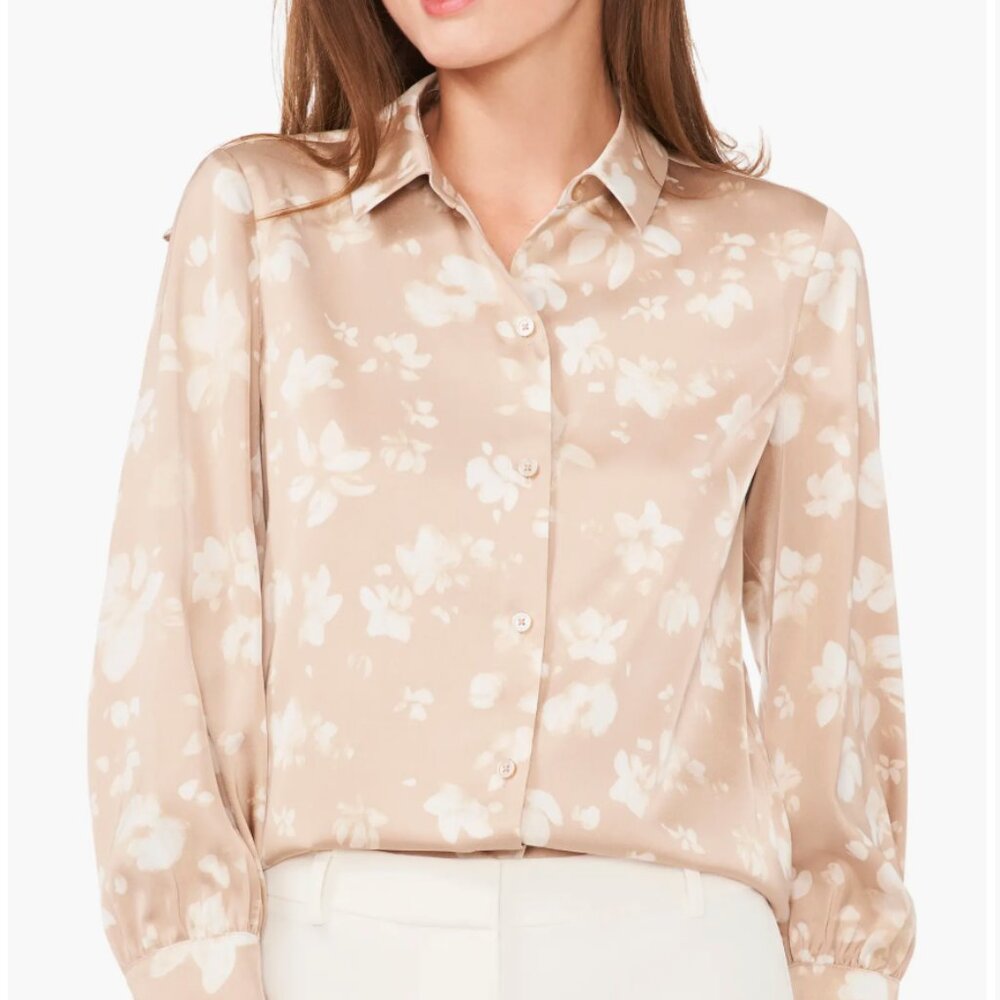 NWT-Print Button-Up Shirt Halogen- Size L